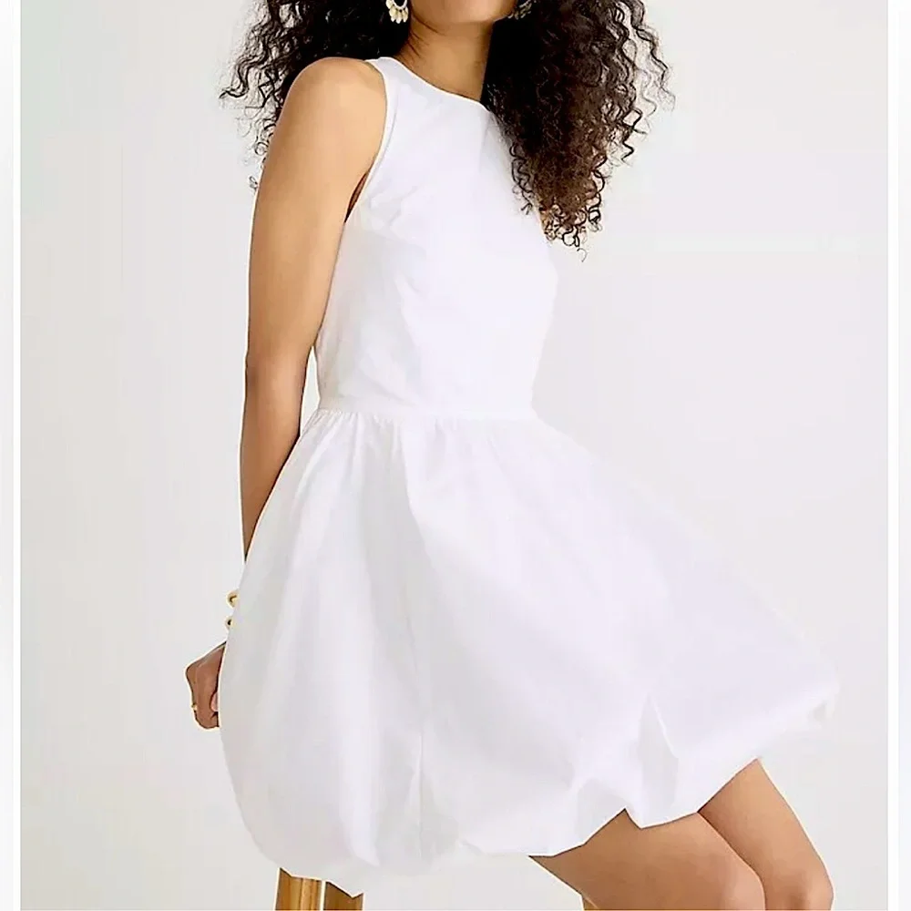 J. Crew Bubble-Skirt A-Line Mini Poplin Dress